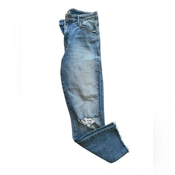 MOTHER High Waisted Looker Ankle Fray “Shoot to Thrill Destroyed” - Size 27 - Picture 1 of 9
